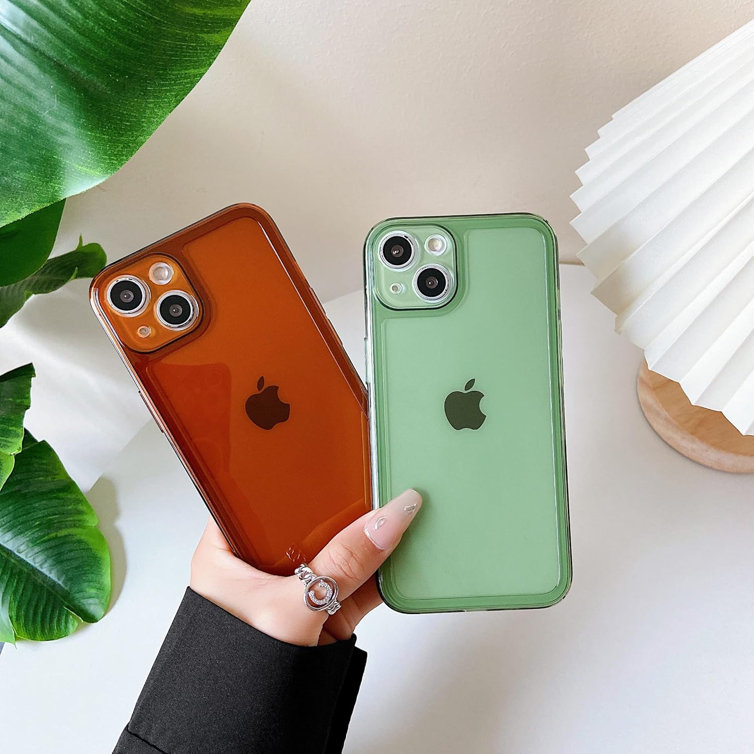 ZTOFERA Funda para iPhone 15 6.1 pulgadas, Transparente Suave Silicona Bumper Protector Retro Color Transparente A Prueba de Golpes Caja Del