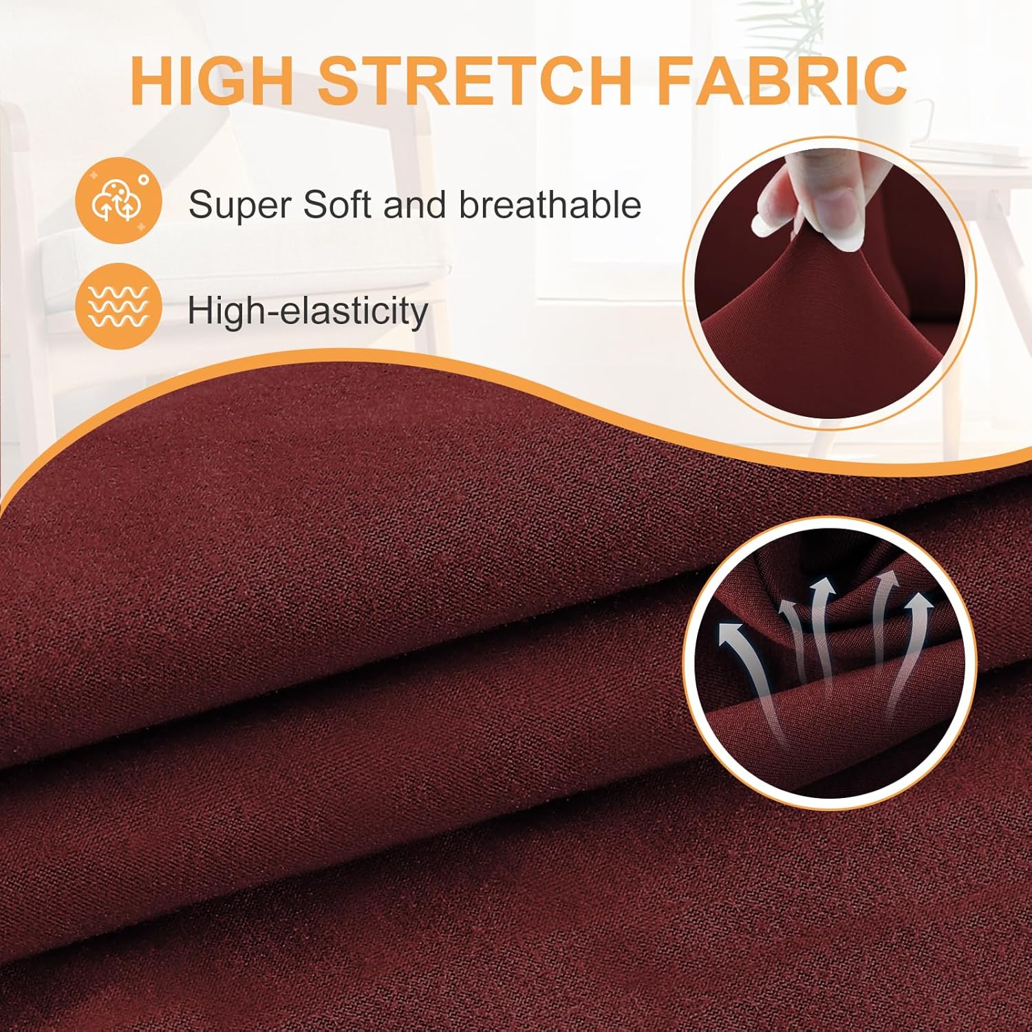 Fundas 100% impermeables para sillas de comedor, paquete de 2 unidades, fundas elásticas de elastano para sillas de comedor, fundas protectoras para