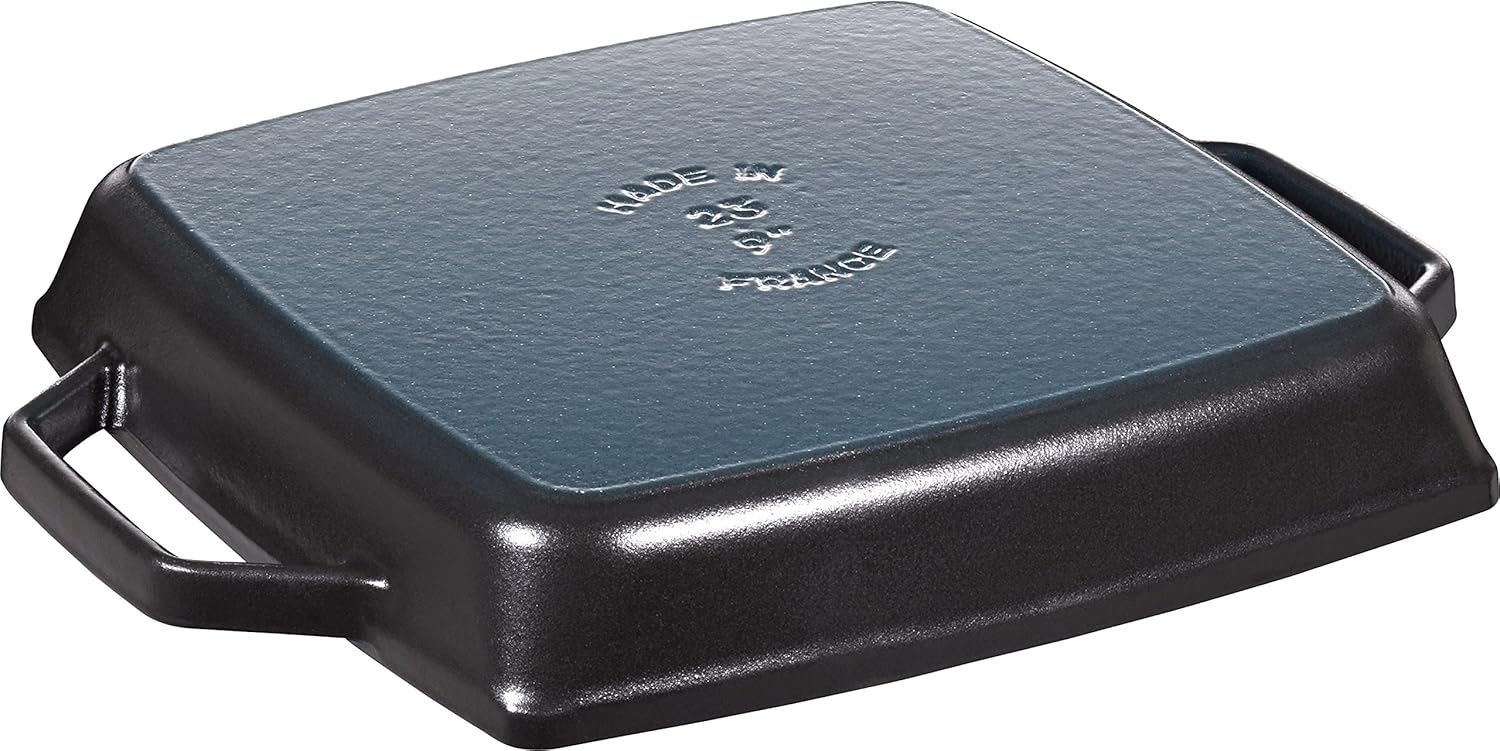 Staub Parrilla cuadrada de doble asa de 9 pulgadas, color negro