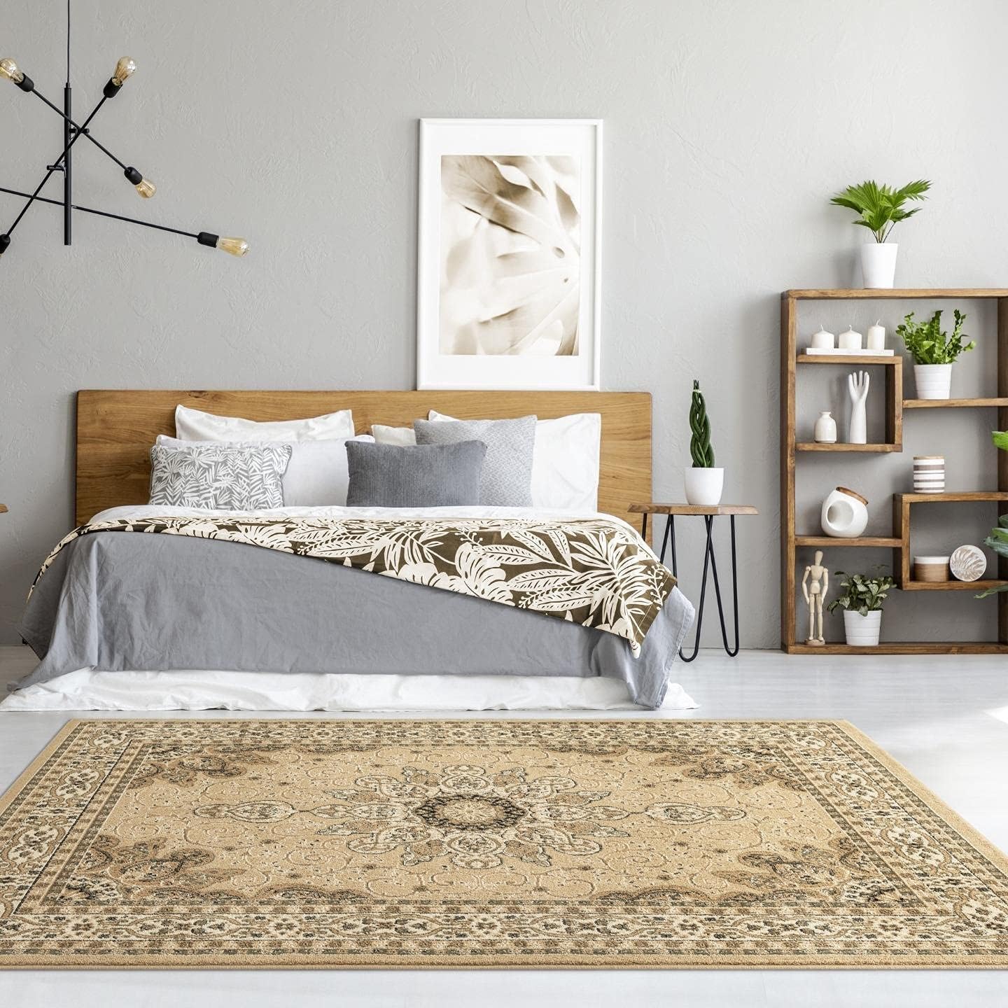 LUXE WEAVERS Brighton Collection 1467 – Alfombra rectangular de 8 x 10 pulgadas, diseño floral oriental con medallón