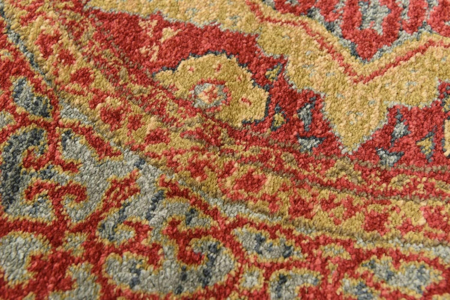 Unique Loom Palace Collection – Alfombra Saray (3 pies 3 pulgadas, redonda, rojoazul)