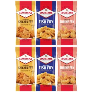Louisiana Fish Fry Products Mezcla variada de papas fritas sazonadas, 2 de cada sabor, paquete de 6, sabor sureño para cualquier plato Louisiana Fish Fry Products Mezcla variada de papas fritas sazonadas, 2 de cada sabor, paquete de 6, sabor sureño para cualquier plato