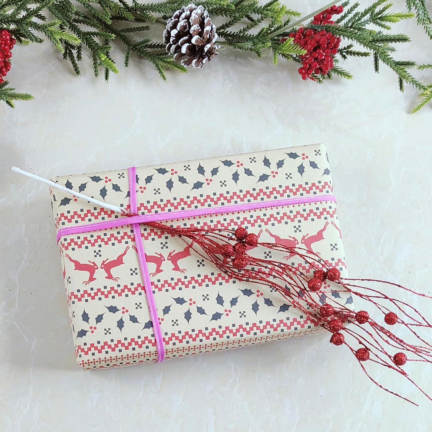 16 piezas de púas y aerosoles para árbol de Navidad, púas rojas de Navidad para árbol, decoración de árbol rojo, adornos de liquidación, flores,