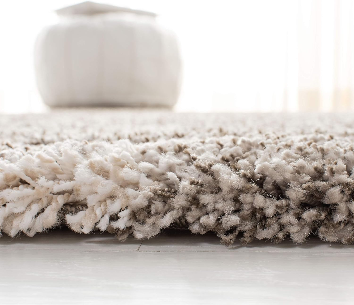 SAFAVIEH Hudson Shag Collection SGH282B – Alfombra de área marroquí redonda de 7 pies con diseño de enrejado que no desprende pelusa, para sala de