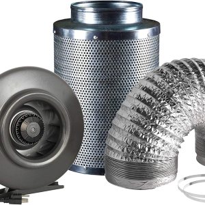 Hydro Crunch N201111-202080-DT Ventilador en lÃnea de 4 pulgadas 188 CFM y filtro de carbono de 4 x 12 pulgadas con kit de ventilación hidropónica Hydro Crunch N201111-202080-DT Ventilador en lÃnea de 4 pulgadas 188 CFM y filtro de carbono de 4 x 12 pulgadas con kit de ventilación hidropónica