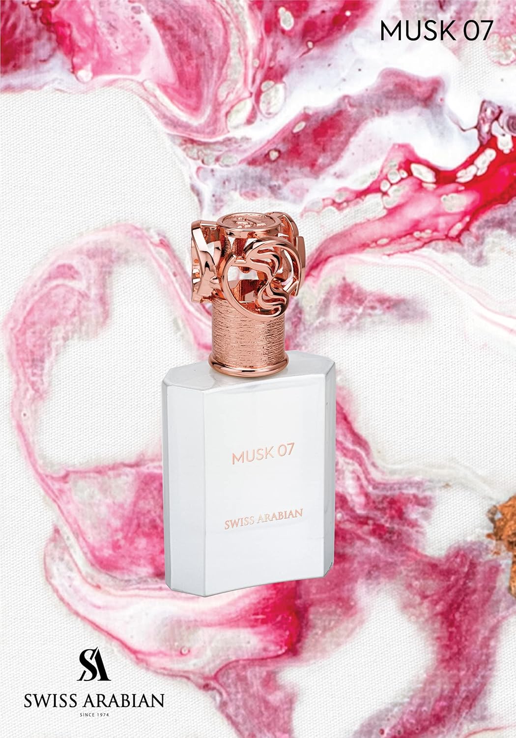 Swiss Arabian Musk 07 – Productos de lujo de Dubai – Fragancia personal EDP en aerosol de larga duración y adictiva – Un aroma seductor y
