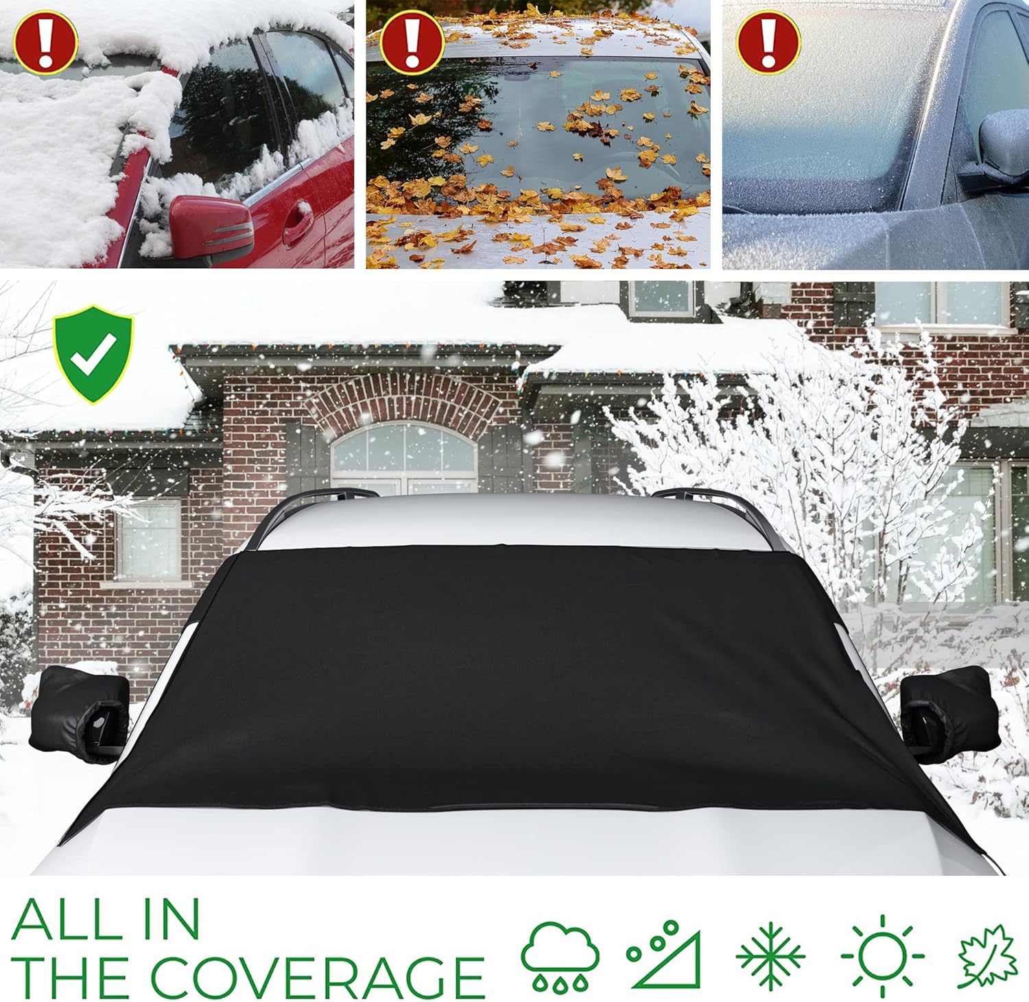 Autotech Park Cubierta de nieve de ajuste personalizado compatible con camioneta Chrysler Pacifica 2017-2021, cubierta para parabrisas viene con
