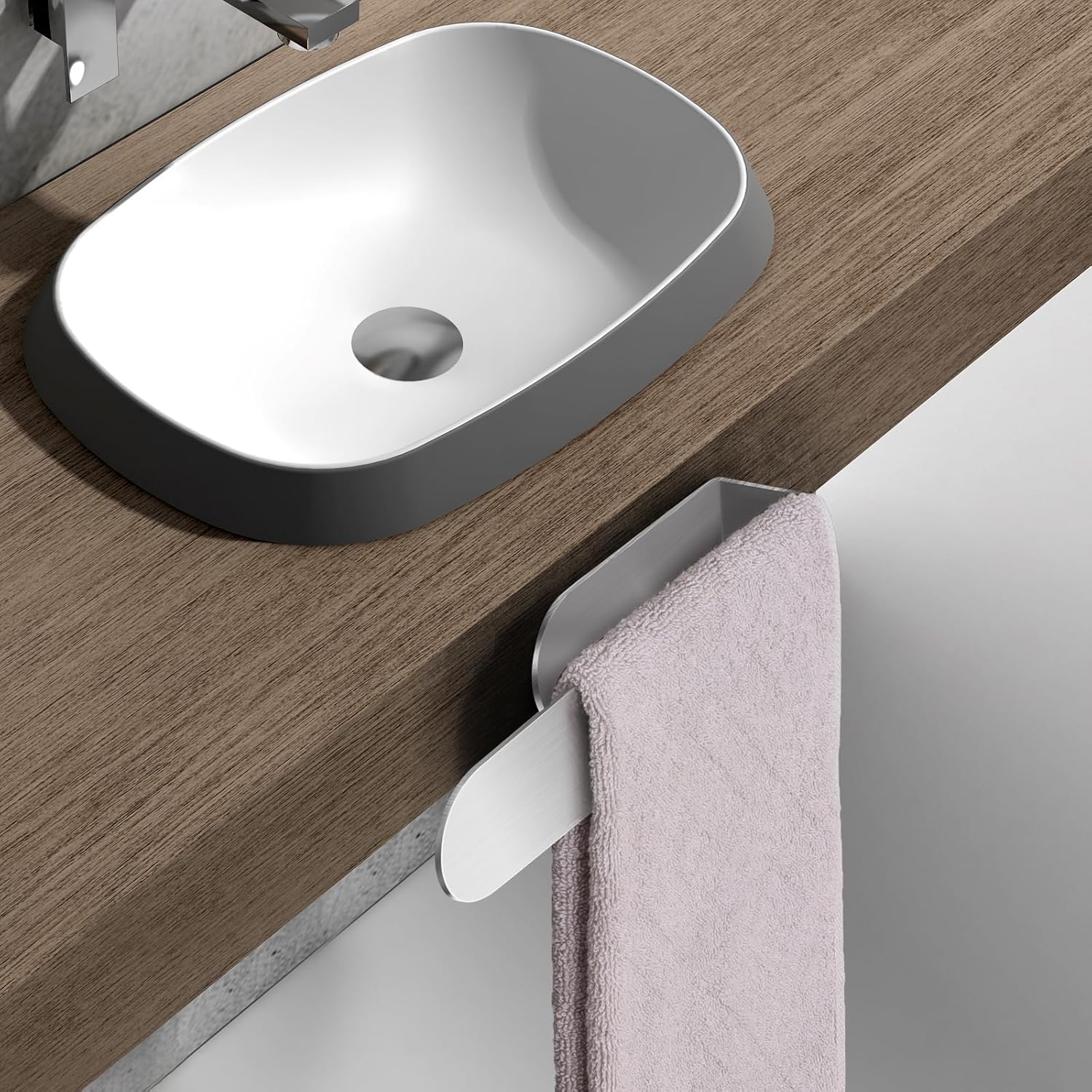 Toallero de mano, soporte autoadhesivo para toallas de baño, soporte para toallas de mano de acero inoxidable SUS 304 para baño, toallero cepillado