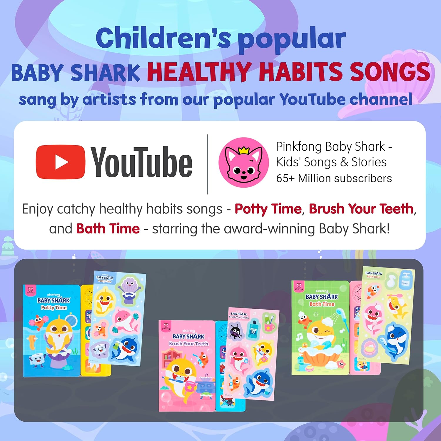 Pinkfong Juego de libros de sonido de hábitos saludables de Baby Shark