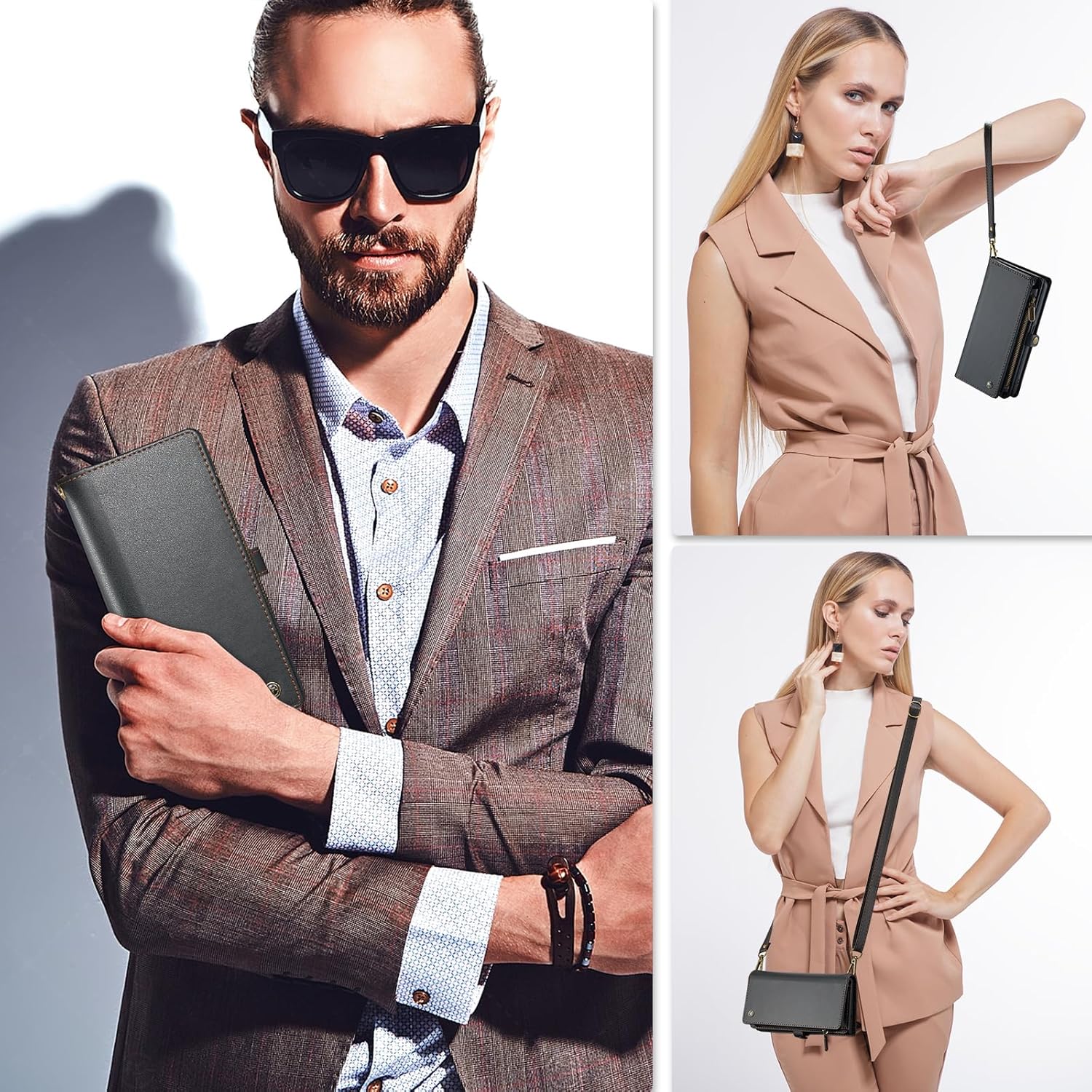 ASAPDOS Oneplus Nord N200 5G – Funda tipo cartera, correa de piel sintética retro con cierre magnético, bloqueo RFID, tarjetero y soporte para
