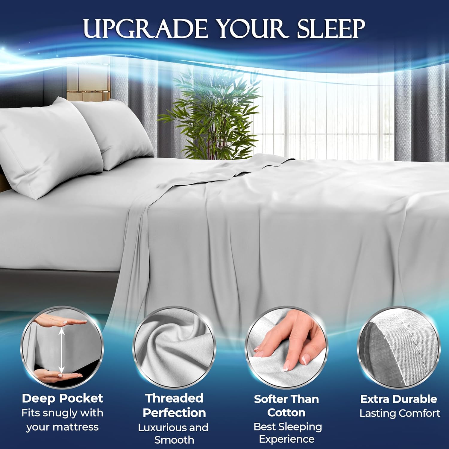 DECOLURE Juego de sábanas refrescantes para cama individual, 3 piezas, lujosas y ultrasuaves para personas que duermen con calor, cómodas sábanas de