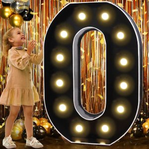 Pooqla Letras iluminadas de marquesina negra de 3 pies, letras de marquesina con luz LED grandes para decoración de fiestas, letras grandes de Pooqla Letras iluminadas de marquesina negra de 3 pies, letras de marquesina con luz LED grandes para decoración de fiestas, letras grandes de