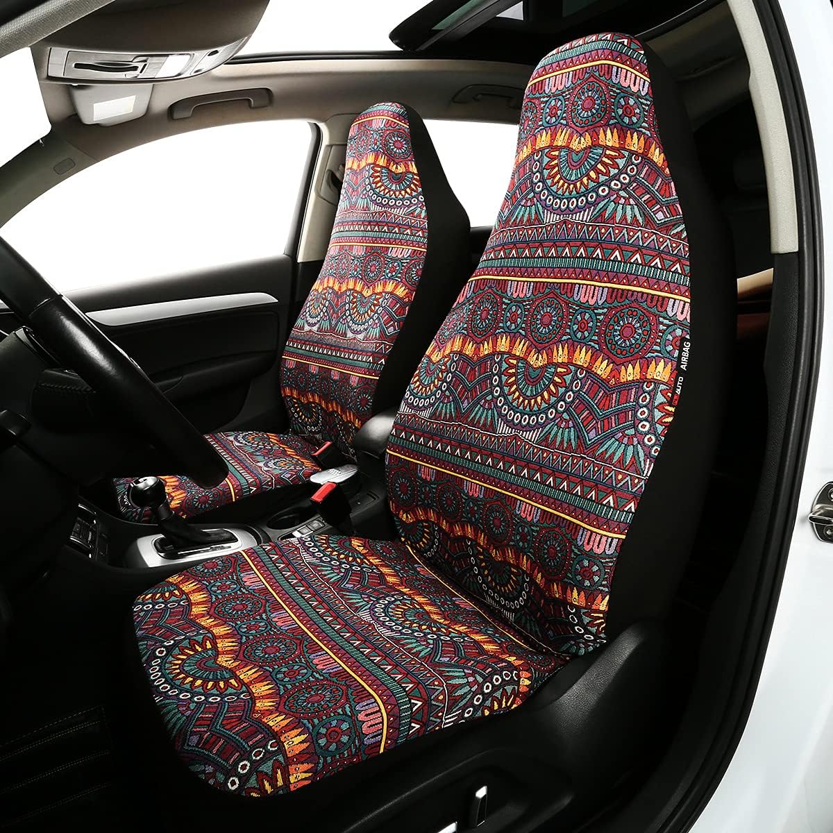 P&J – Manta duradera para asiento de cubo para automóvil, diseño bohemio mágico, ajuste universal para autos, SUV, camionetas, furgonetas