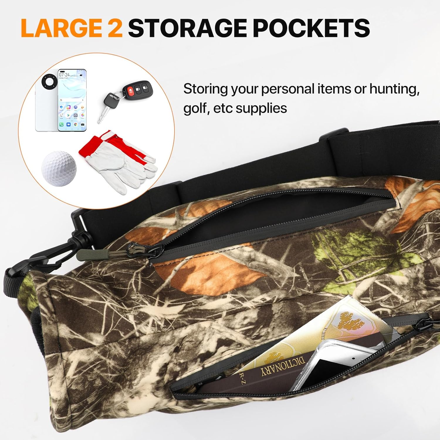 SNOW DEER Heated Hand Muff with 7.4V Rechargeable Battery, Electric Hand Warmer Pouch for Hunting Golf Camping Winter Outdoor