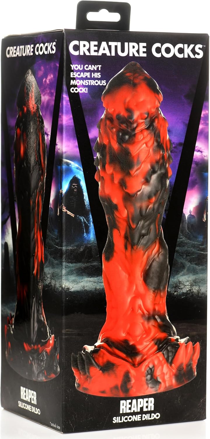 CREATURE COCKS Grim Reaper – Consolador de silicona para hombres, mujeres y parejas. Firme y flexible, base de succión fuerte, consolador de