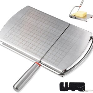 Cortador de queso de acero inoxidable, cortador de queso multiusos con cuchillas para bloque de mantequilla de queso, verduras, salchichas, hierbas Cortador de queso de acero inoxidable, cortador de queso multiusos con cuchillas para bloque de mantequilla de queso, verduras, salchichas, hierbas