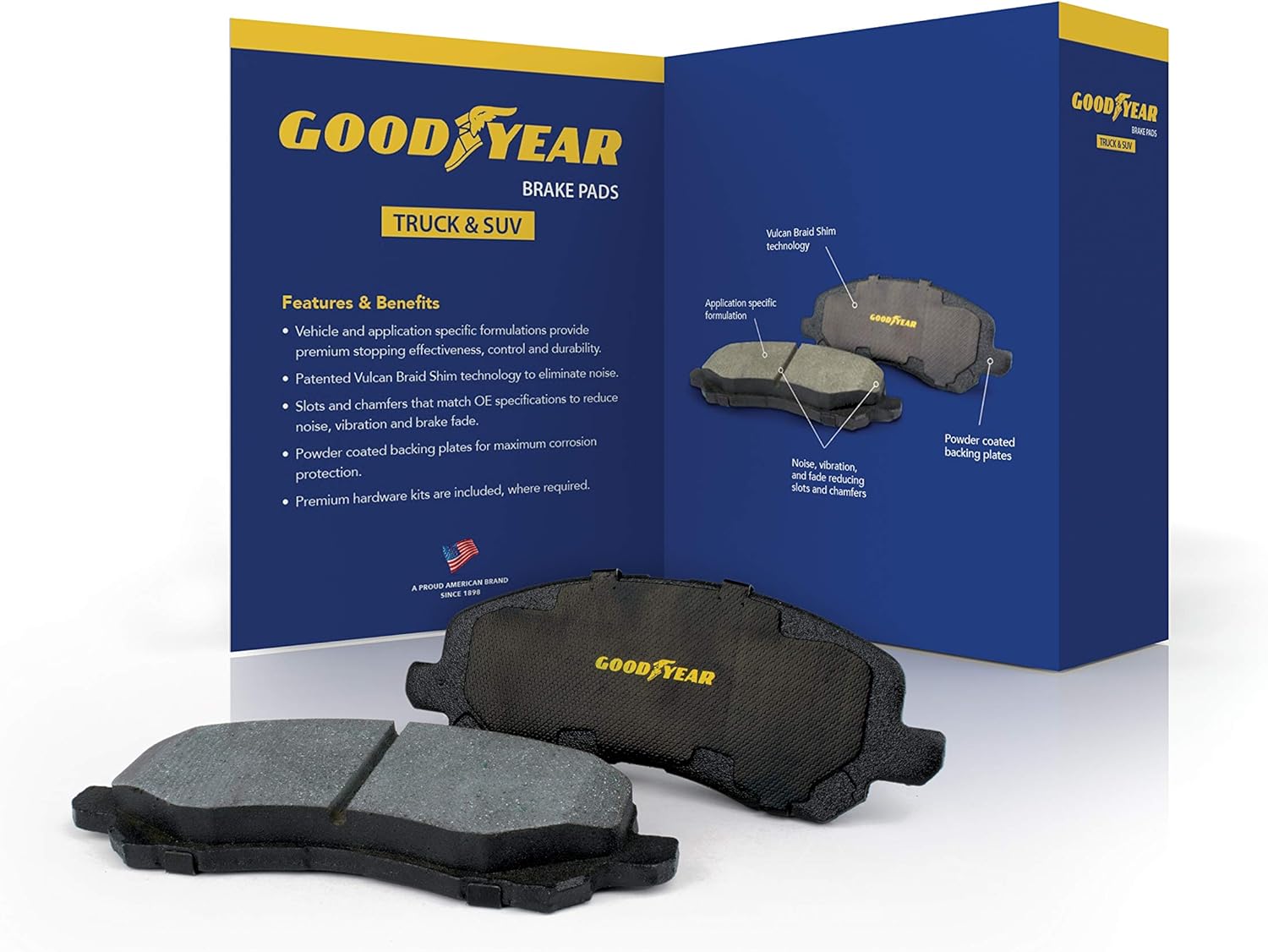 Goodyear Frenos GYD1015  Pastillas de Freno Delantero de Carbono-Cerámica para Camión y SUV Infiniti QX56 05-04 Nissan Armada 06-05, Pathfinder