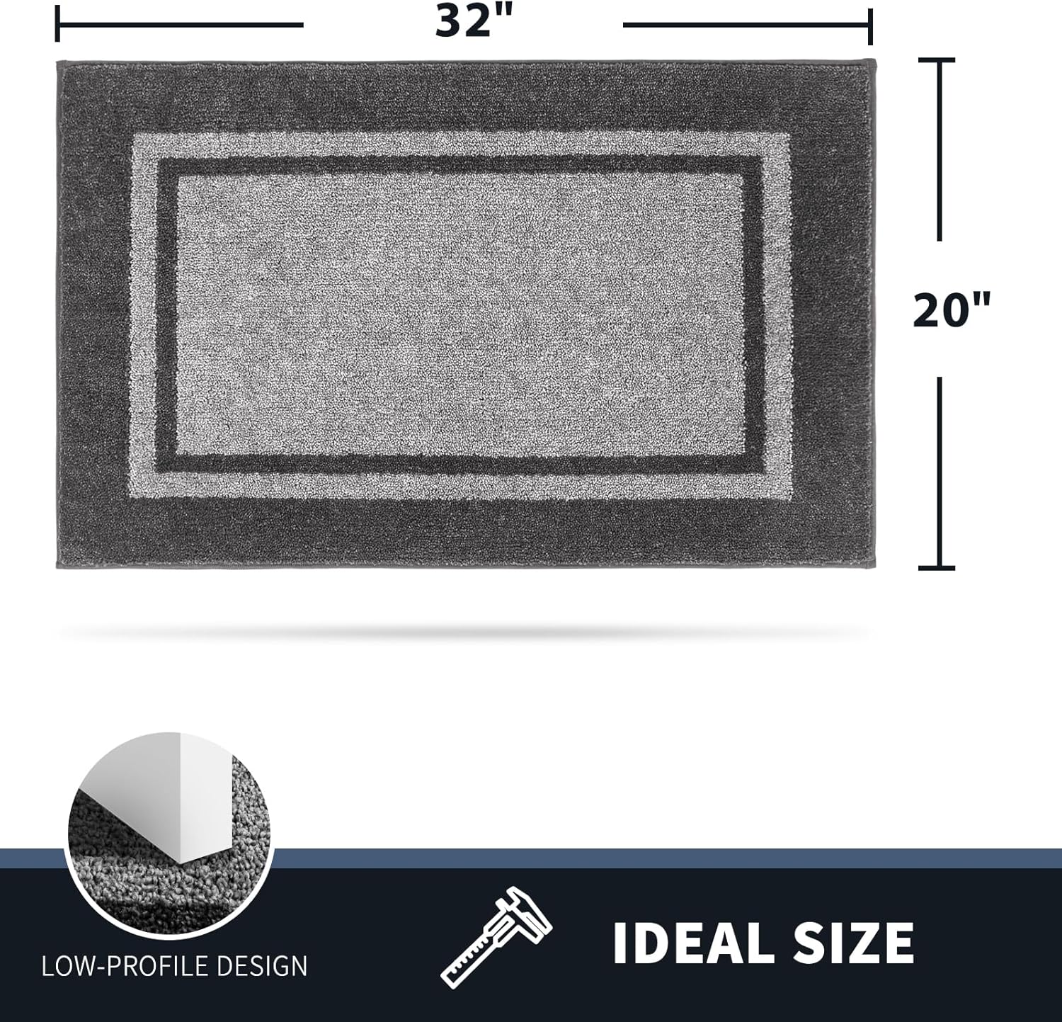 PURRUGS Tapete para puerta de 20 x 32 pulgadas, antideslizante, lavable a máquina, raspador de zapatos, alfombra de bienvenida súper absorbente para