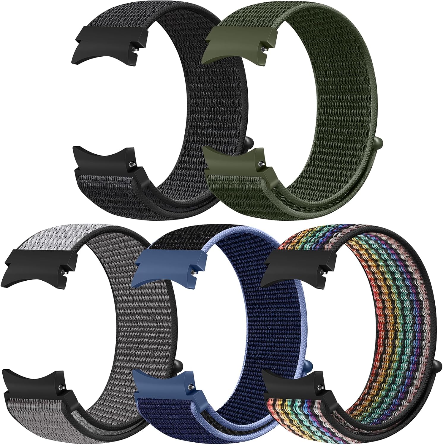 Correa de nailon compatible con Samsung Galaxy Watch 654 de 1.575 pulgadas, 1.732 pulgadas, Watch 6 Classic de 1.654 pulgadas, 1.732 pulgadas, Watch