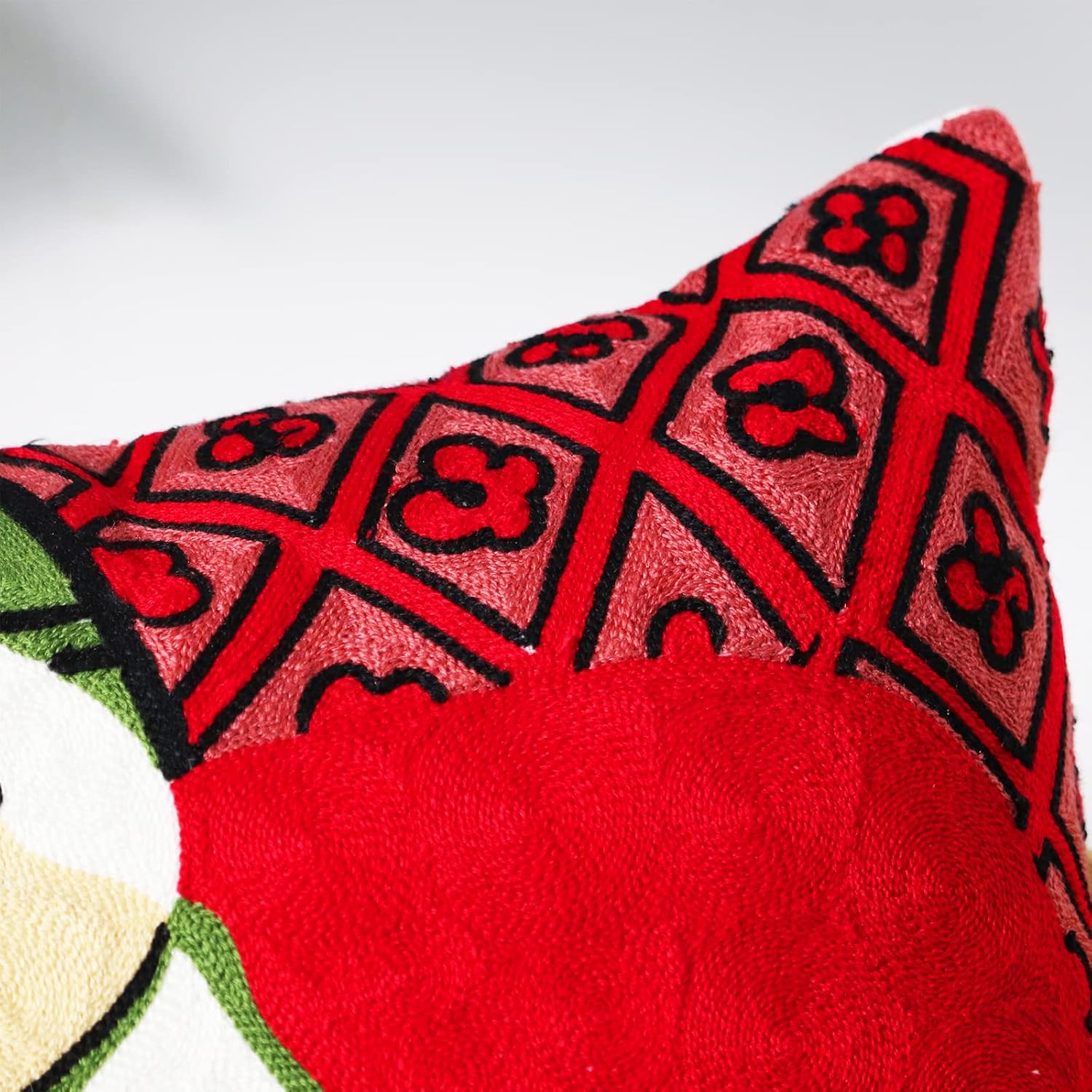 1 funda de almohada decorativa bordada con geometría moderna, para decoración de sofá, funda de cojín cuadrada para exteriores, 18 x 18 pulgadas