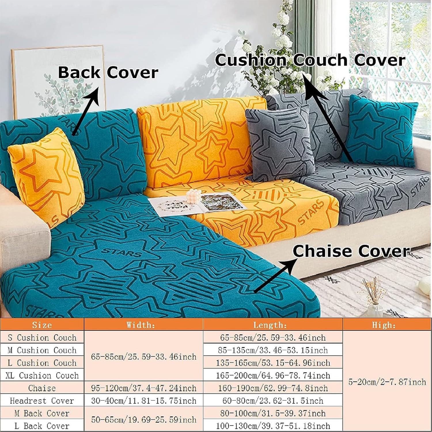 KNVSS Forros para Muebles – Fundas de sofá para sofá seccional, protector universal resistente al desgaste, funda de sofá antideslizante con todo