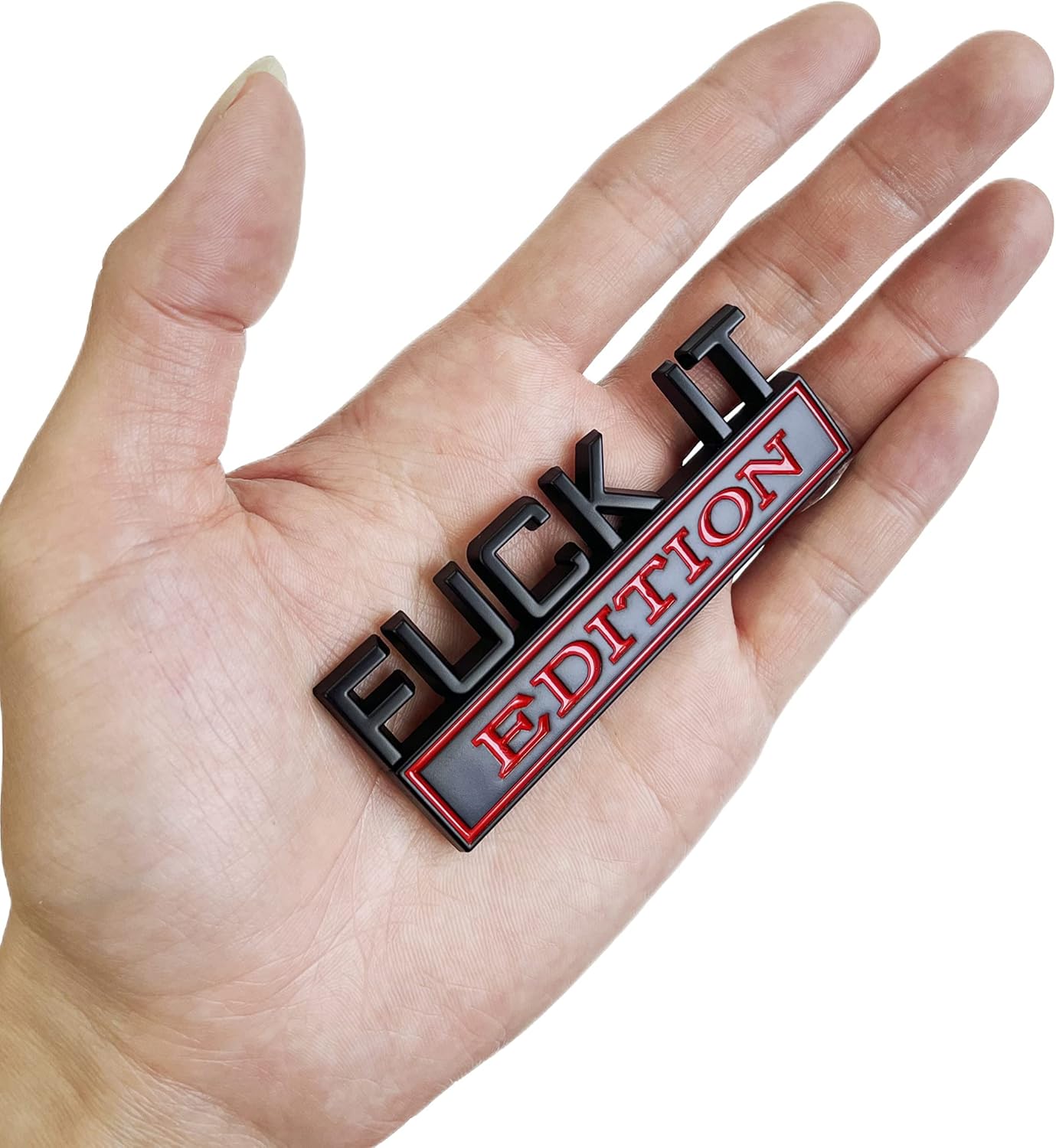 2 emblemas Fuck IT Edition, insignias Fuck IT versión de automóvil, letras para parachoques y puerta de cajuela, calcomanía de metal para decoración