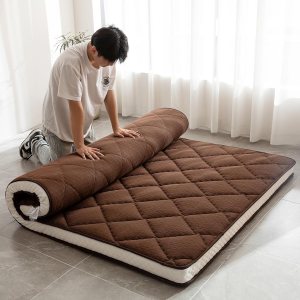 GYK Cubrecolchón de espuma viscoelástica gruesa, plegable enrollable para camping, viaje por carretera, futón japonés, tapete de tatami, tela de GYK Cubrecolchón de espuma viscoelástica gruesa, plegable enrollable para camping, viaje por carretera, futón japonés, tapete de tatami, tela de