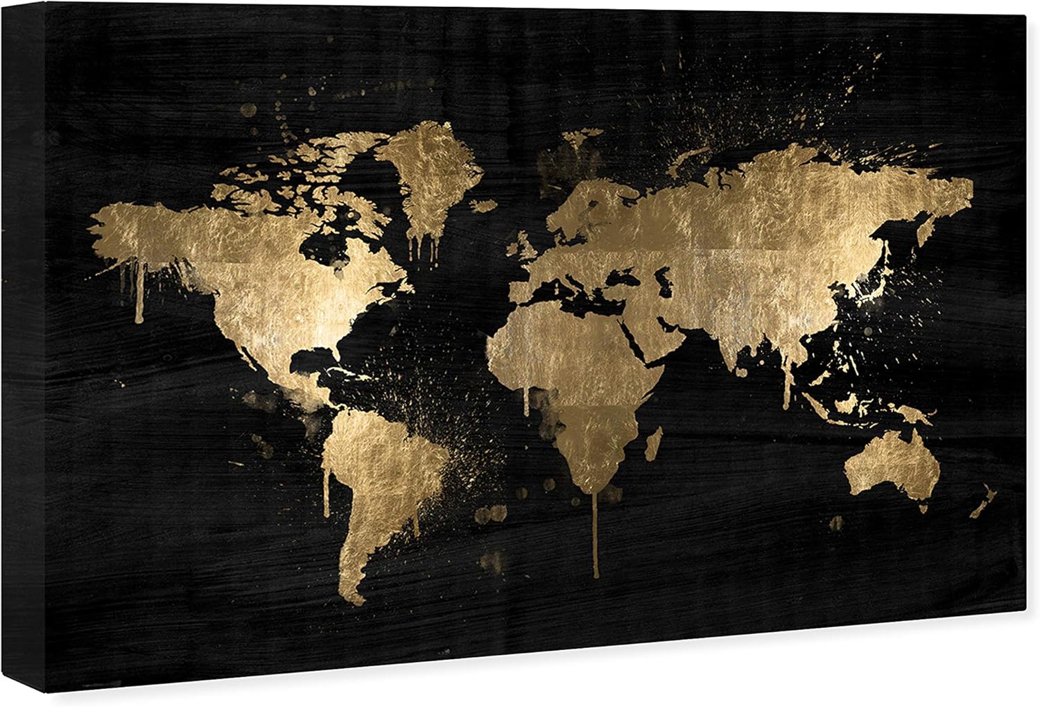 Oliver Gal Mapamundi Gold – Lienzo decorativo para pared, diseño de mapas