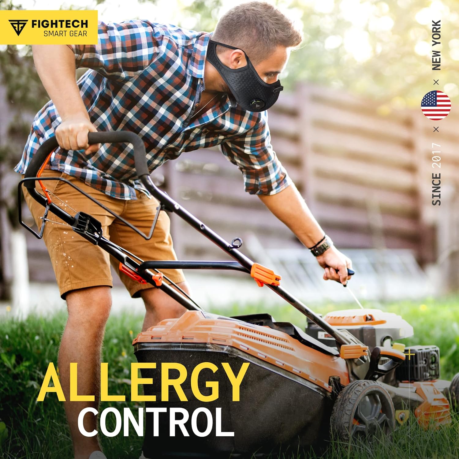 FIGHTECH Máscara facial antipolvo con filtros de carbono extra activos y válvulas de aire, para carpintería, mudanza, construcción