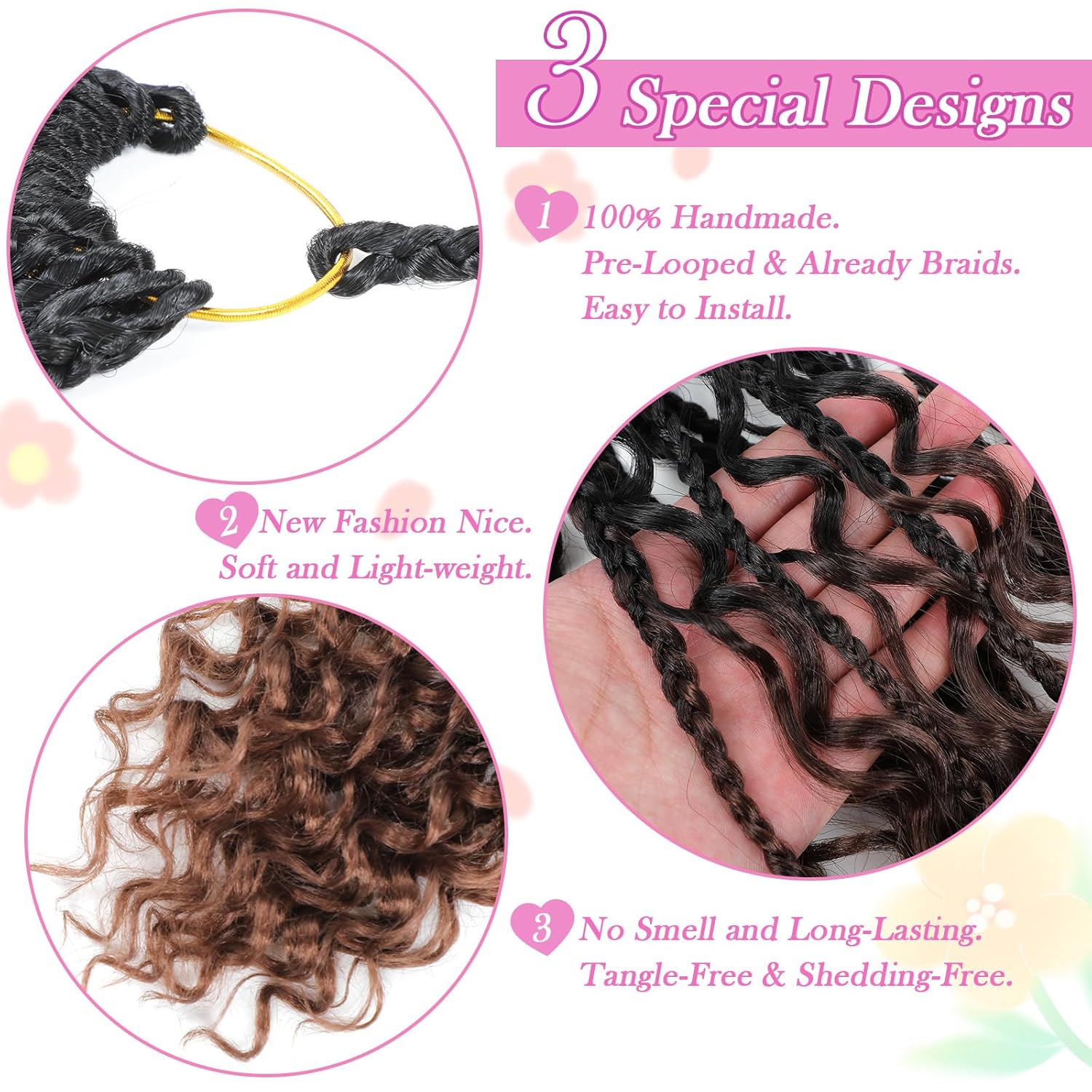Goddess Box – Trenzas de ganchillo de 12 pulgadas, paquete de 9 paquetes de trenzas bohemias de ganchillo con extremos rizados, trenzas de caja para