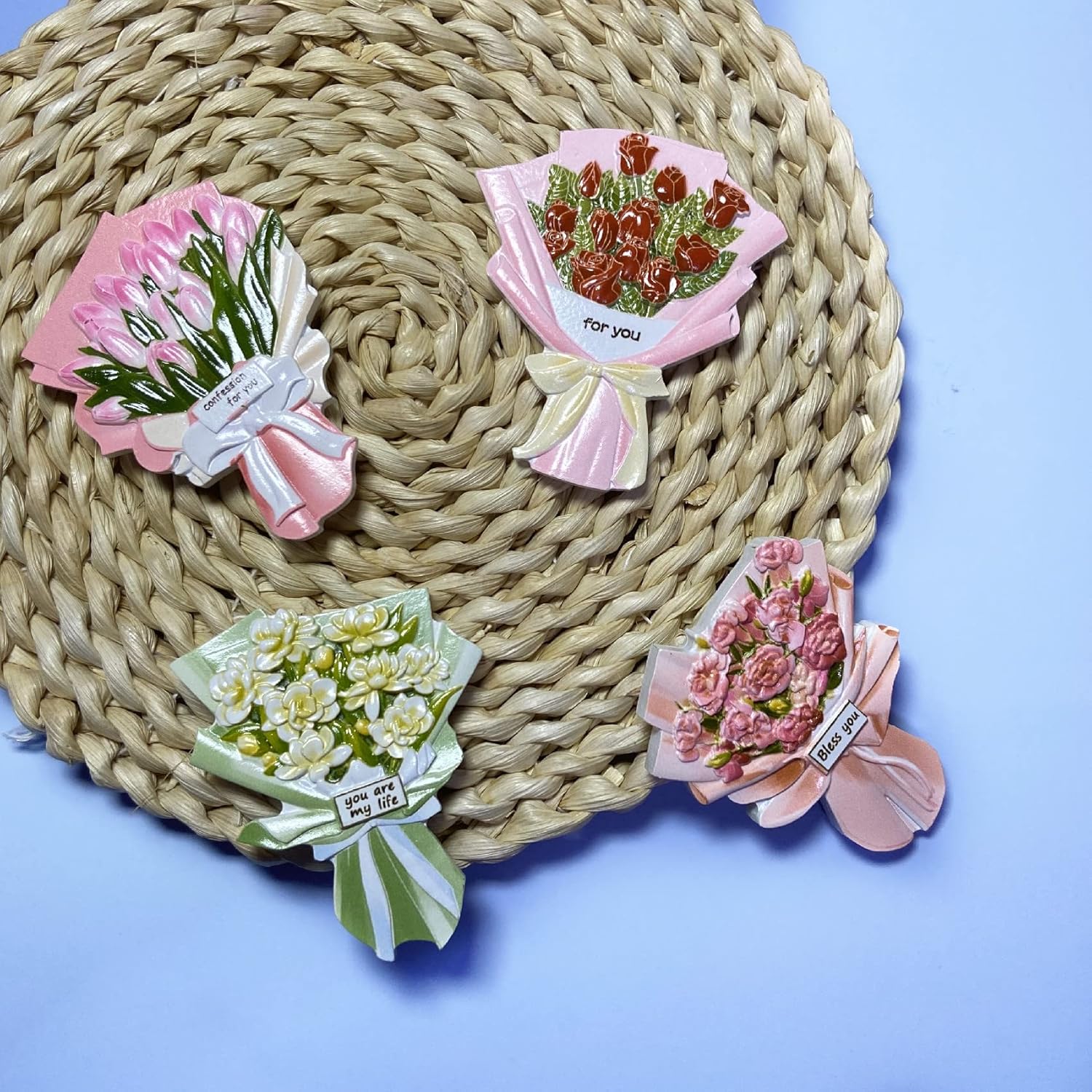 Bonito juego de imanes de resina para nevera, paquete de 4 imanes creativos y divertidos para refrigerador, decoración de cocina y oficina para