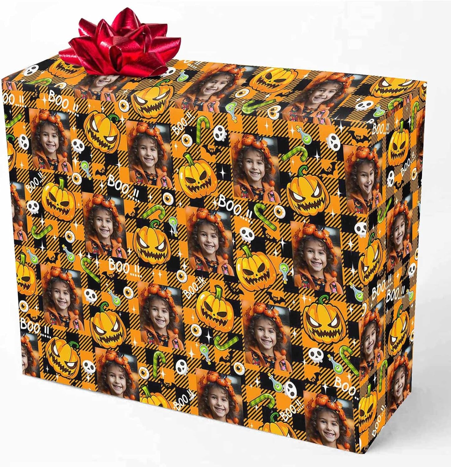 HUGLAZY Rollo de papel de regalo personalizado, papel de regalo de Navidad, Halloween, perfecto regalo personalizado para mamá, cumpleaños,