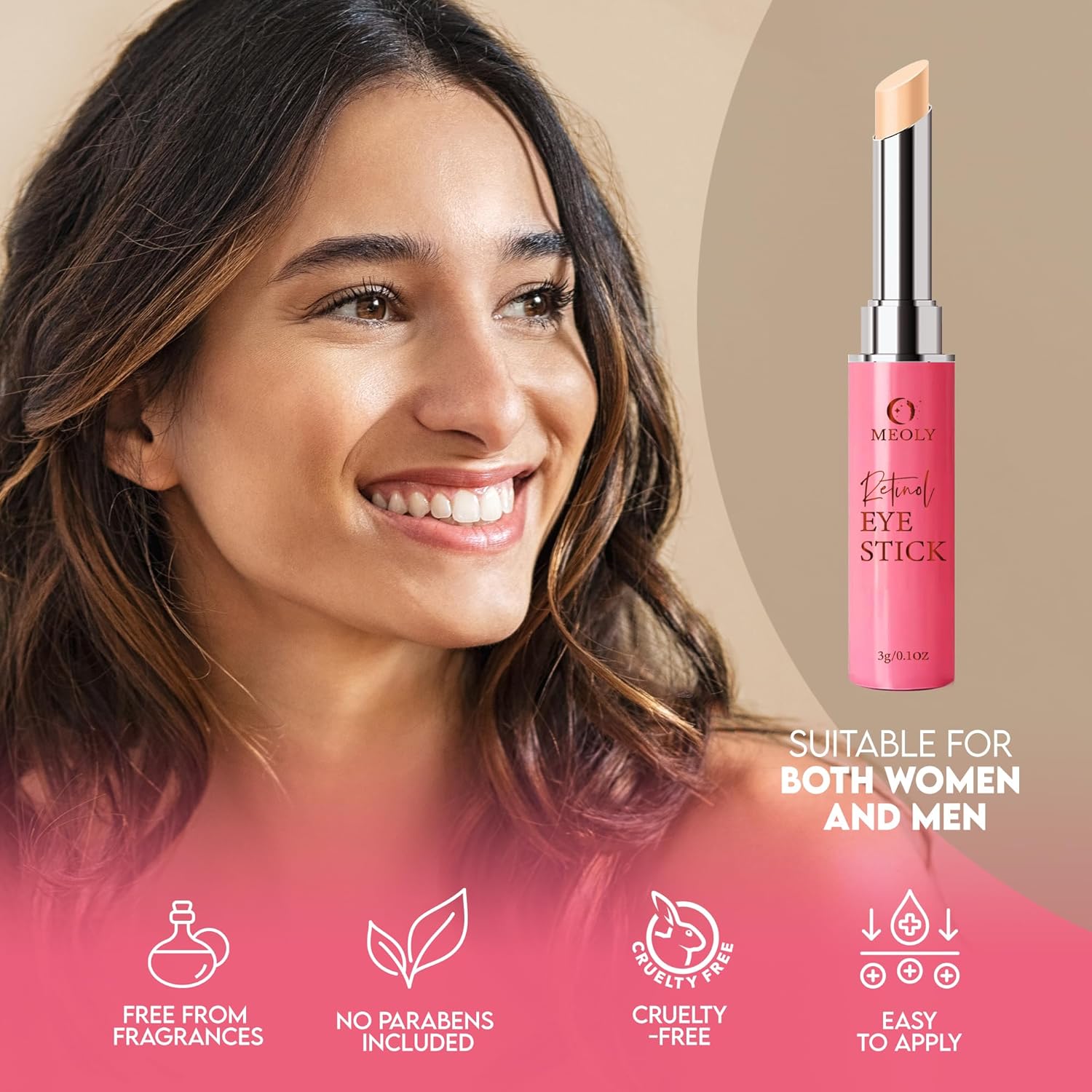 Removedor instantáneo de bolsas de ojos, crema de ojos de retinol para ojeras, barra iluminadora debajo de los ojos, crema antienvejecimiento, crema