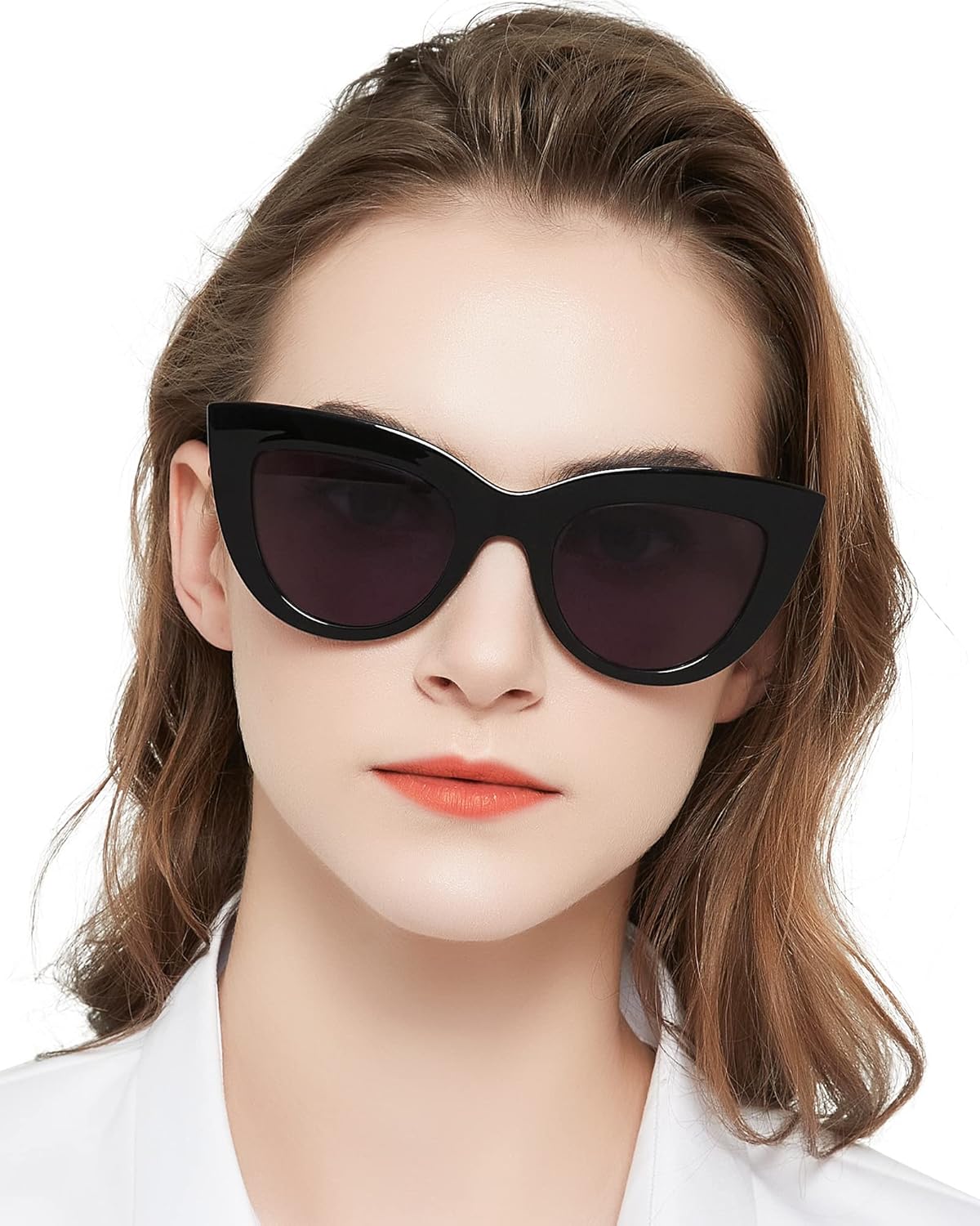 MARE AZZURO Gafas de sol con lector de ojos de gato 3.00+ lentes de lectura solar para mujer 1.0 1.25 1.5 1.75 2.0 2.25 2.5 2.75 3.0 3.5 4.0 (negro,