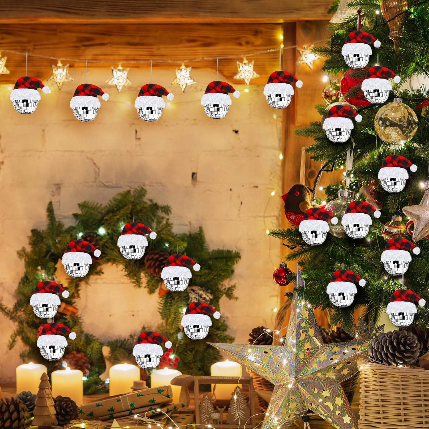 12 piezas de mini bola de discoteca adornos de Navidad, bola de espejo de discoteca, bola pequeña de disco brillante, espejo reflectante, bolas de