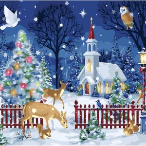 MOGTAA Pintura por números para adultos, pintura de invierno por números para niños principiantes, pintura de bricolaje por números sobre lienzo, MOGTAA Pintura por números para adultos, pintura de invierno por números para niños principiantes, pintura de bricolaje por números sobre lienzo,