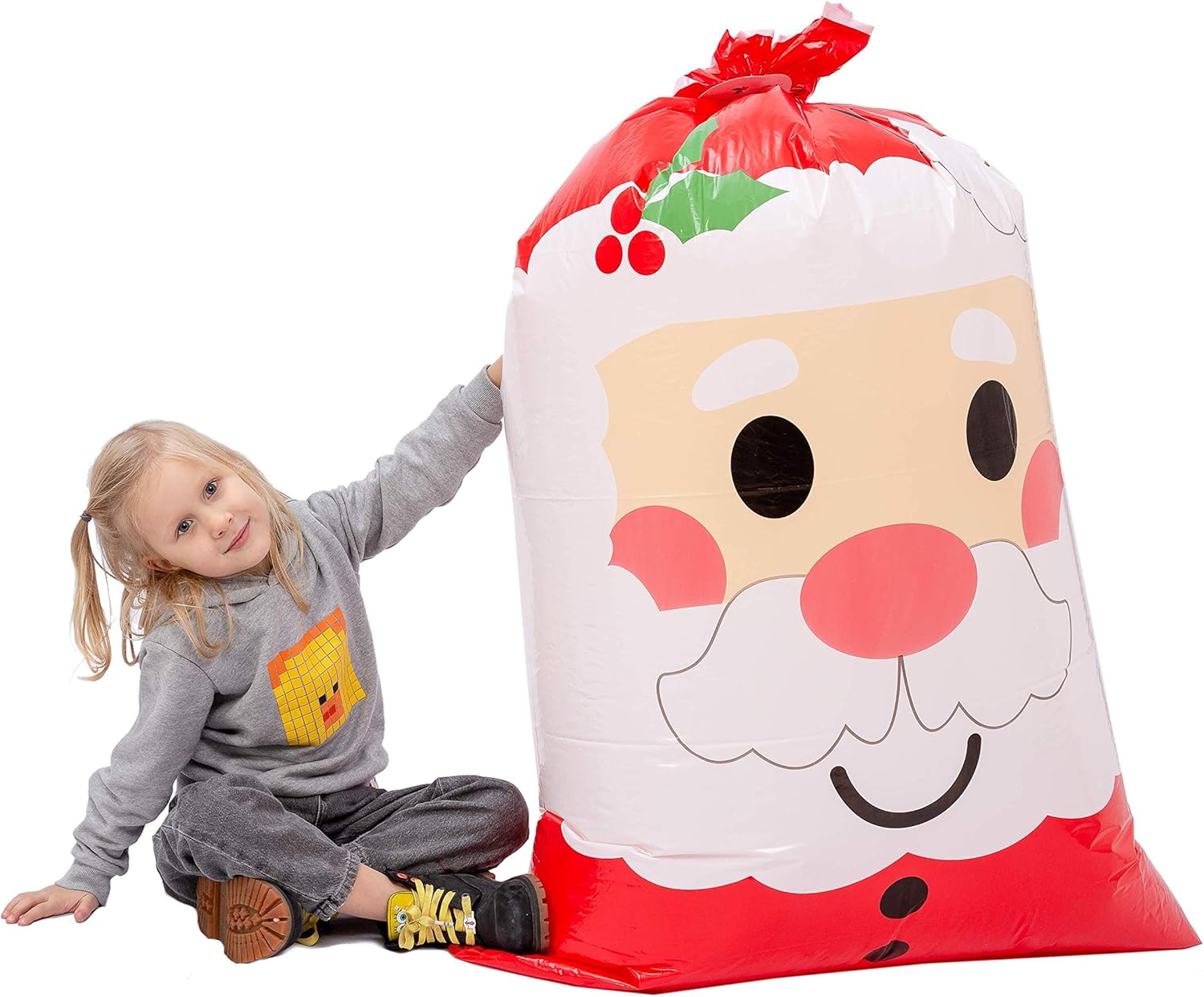 JOYIN 3 bolsas de regalo de Papá Noel jumbo de 56 x 36 pulgadas con etiquetas de regalo para temporada de Navidad, regalos, regalos festivos,