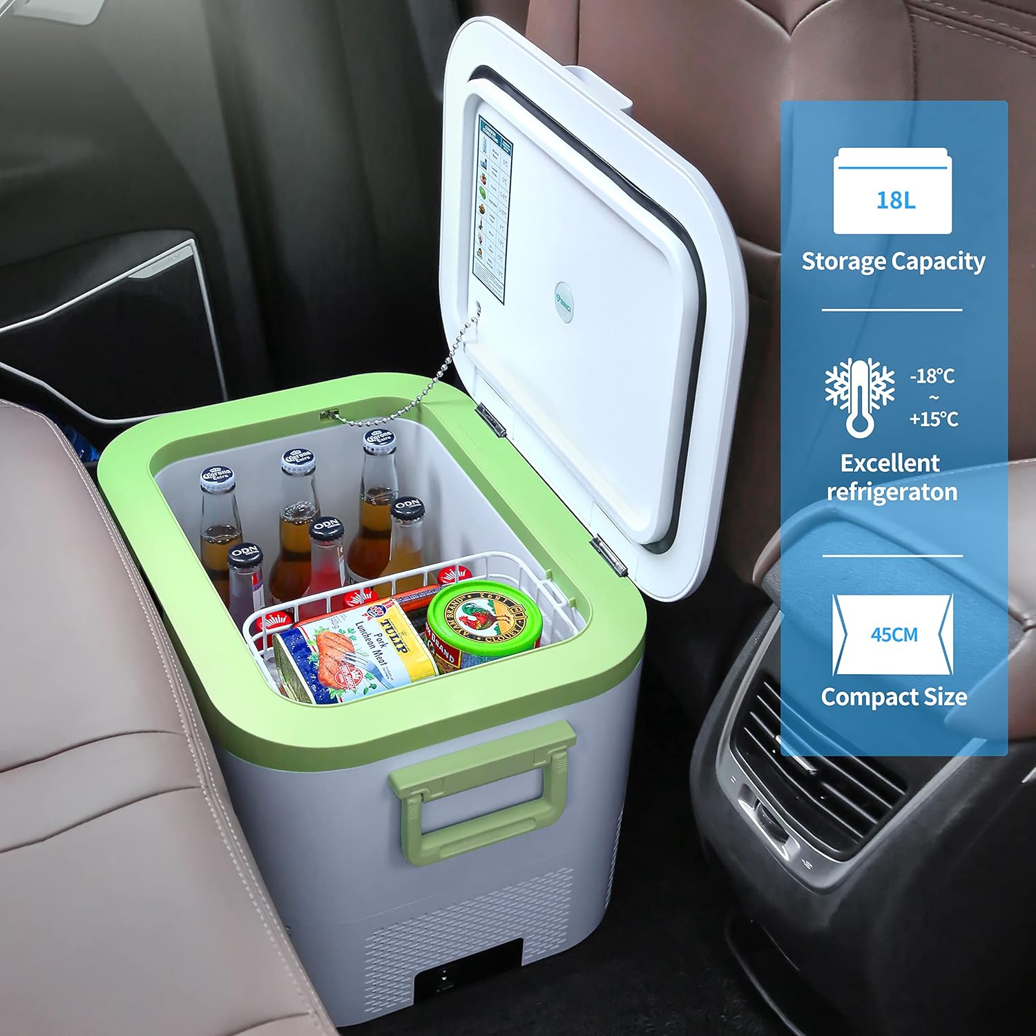 Refrigerador portátil de 12 V para automóvil, 19 cuartos de galón (18 litros) 12 voltios congelador compresor enfriador 12V24V DC 110  240 V CA para