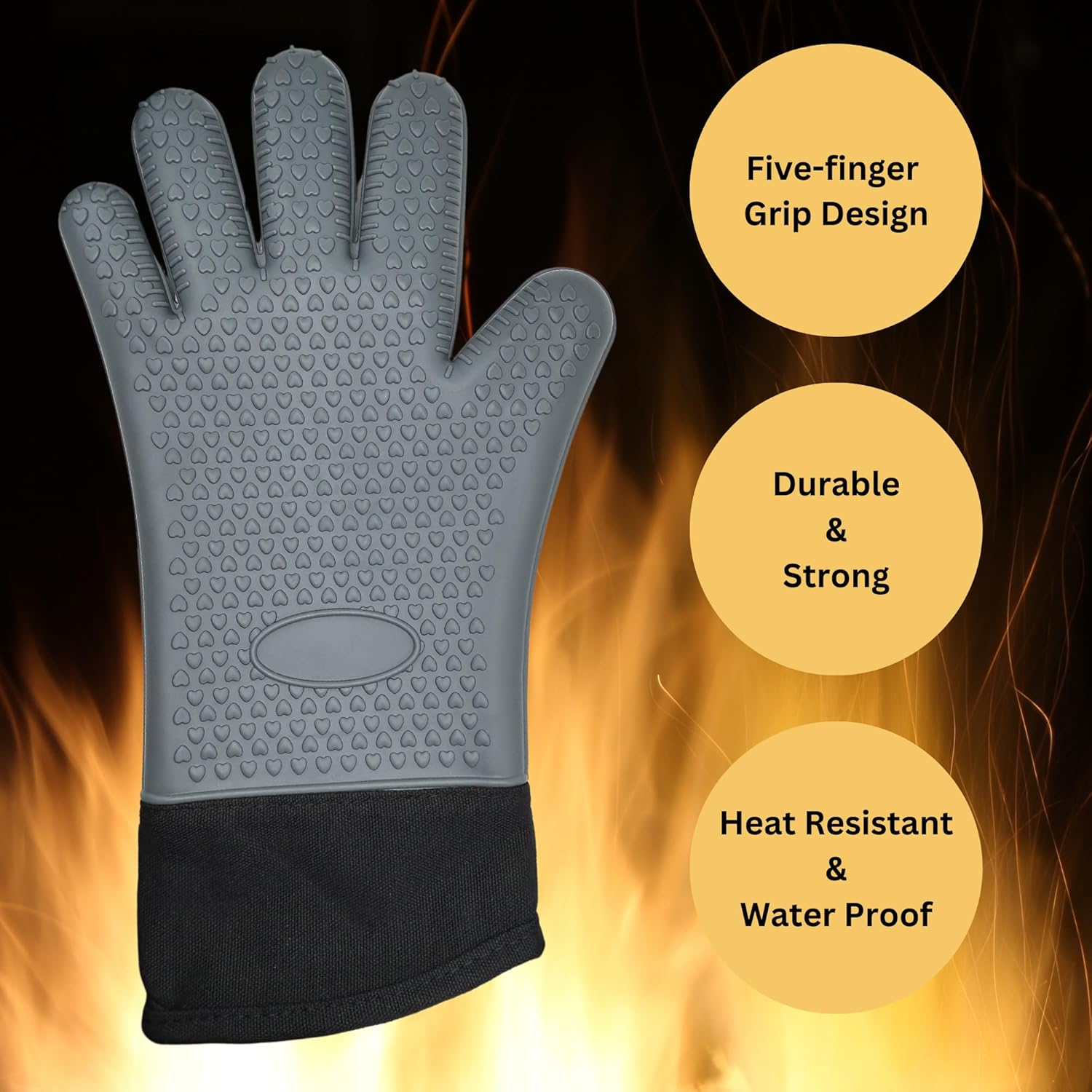 Accesorios de barbacoa premium para parrilla, guantes de cocina resistentes al calor, guantes de horno, soportes para ollas y suministros para el