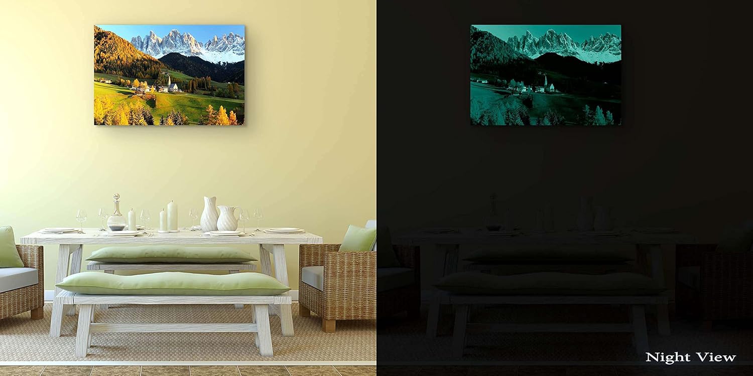 Startonight Lienzo decorativo para pared, casa en montaña, paisaje de invierno, foto rural, naturaleza, grande, enmarcado, 32 x 48 pulgadas
