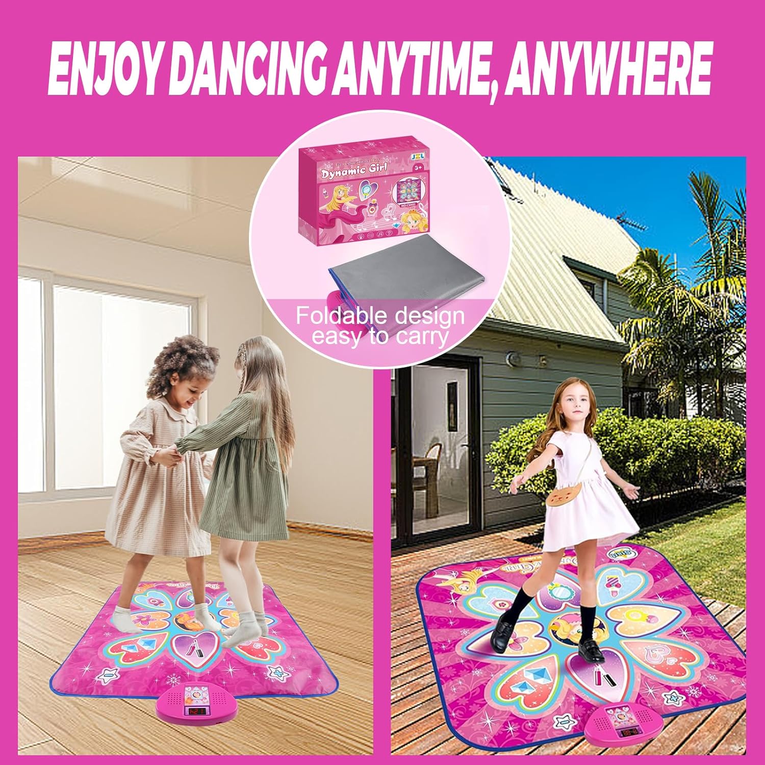Tapete de baile, tapete electrónico de baile, juguetes de baile para niños con 7 modos de juego, regalos de cumpleaños de Navidad con luces LED para