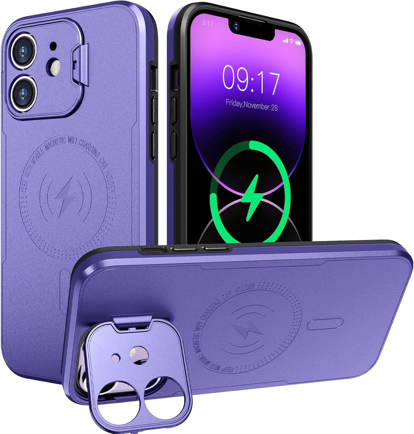 Funda para iPhone 11 con soporte, compatible con MagSafe Protección de estructura de grado militar de 2 capas Funda magnética para iPhone 11 de 6.1
