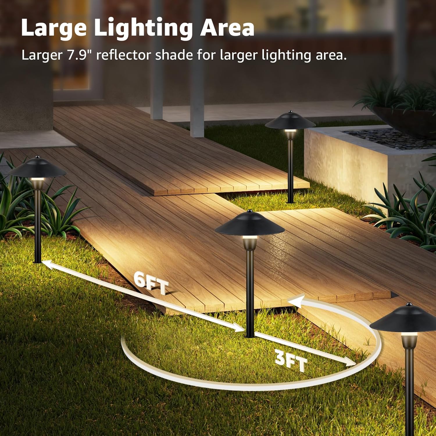 SUNVIE Luces LED de bajo voltaje para paisaje con transformador de 60 W, luces de camino de bajo voltaje, kit de iluminación de paisaje de 3000 K,