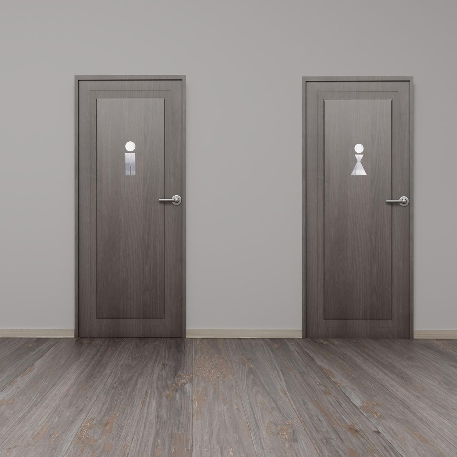 Letrero de baño para negocios – Baño para hombres – Baño de mujer – Señales de baño de metal – Fácil de instalar