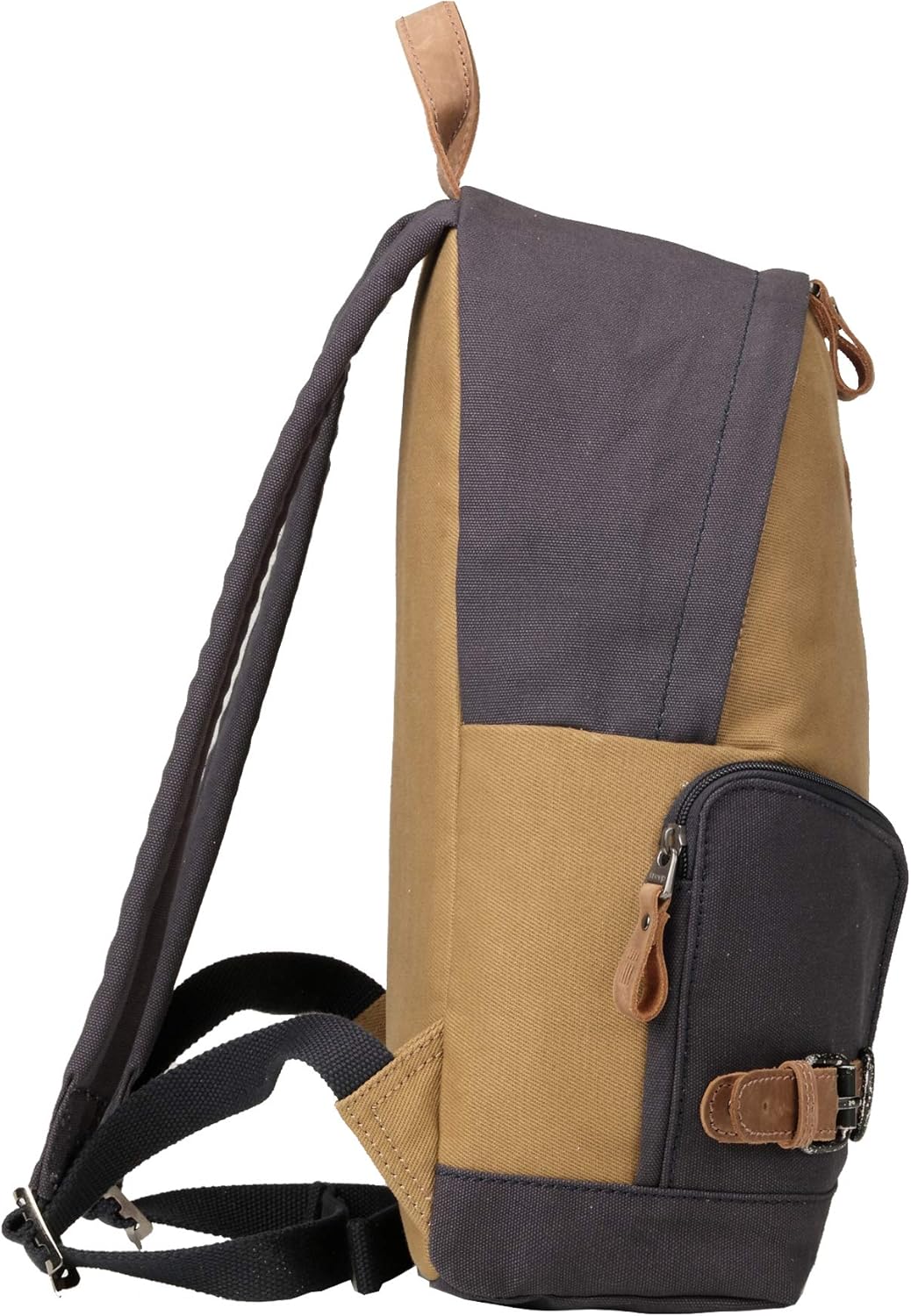 Heritage TRP0433 – Mochila de cuero de lona, elegante e informal, apta para tabletas, TRP0433 (marrón marino), Camel Azul Marino, Classic