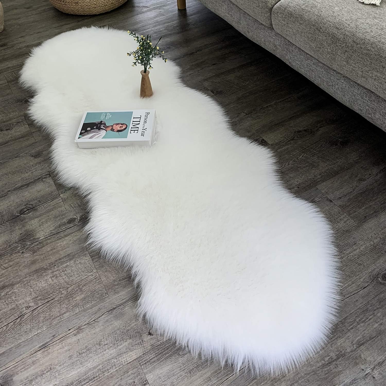 Dikoaina – Cubierta clásica de piel sintética de oveja para silla, suave, para sofá, asiento de taburete, tapete de piel sintética para sofá de