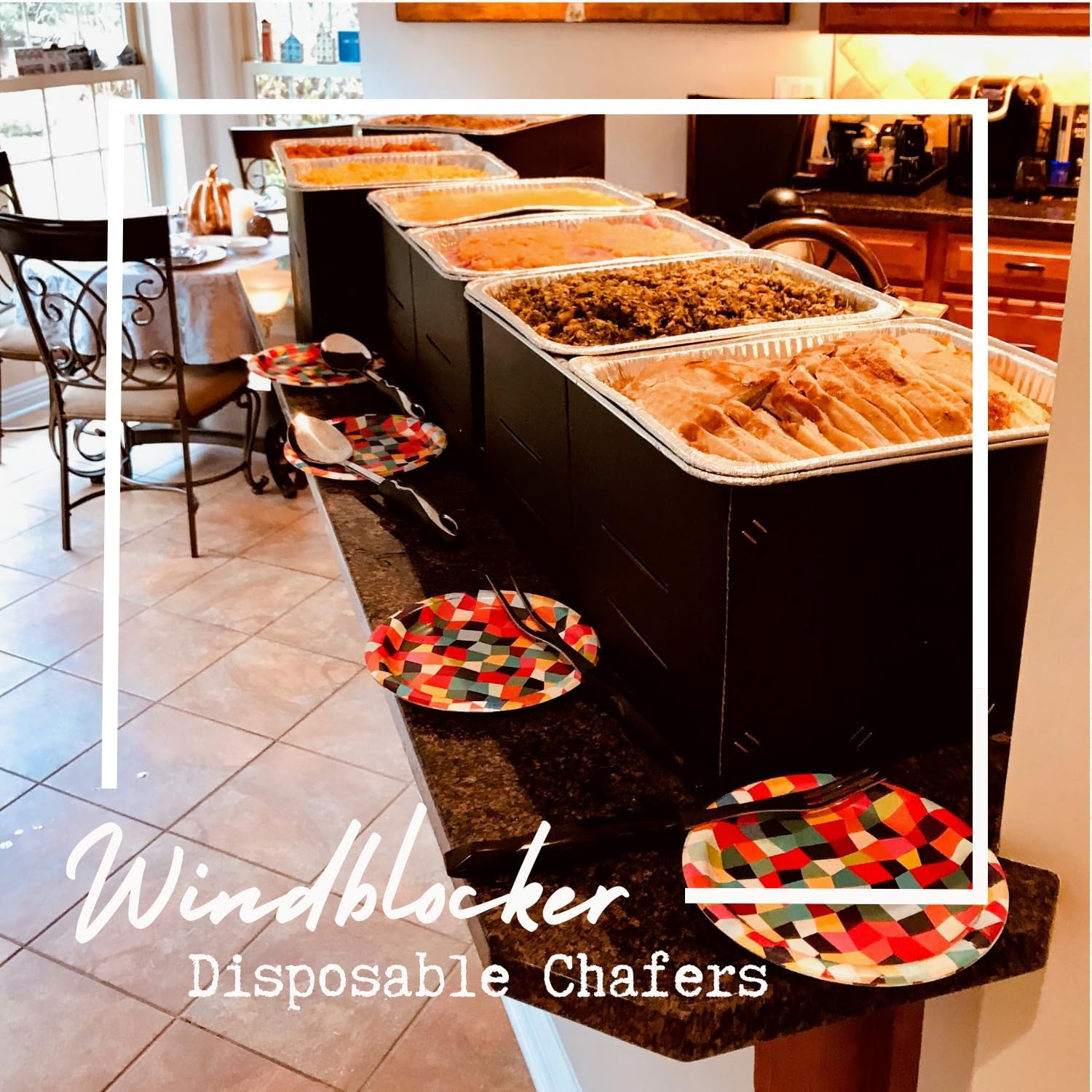 WindBlocker Conservadores de alimentos para fiestas, elegantes y desechables que bloquean viento, calentadores o refrigeradores para catering,
