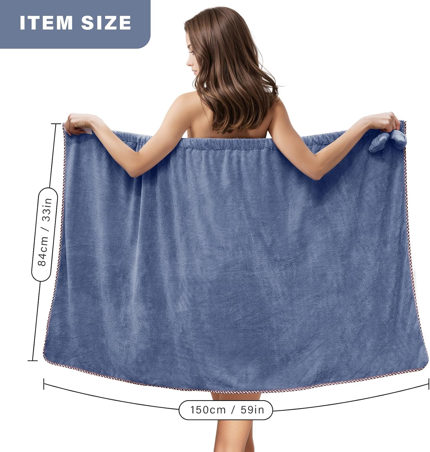 GOSCHE Toalla de baño para mujer, toalla de ducha ajustable con toalla de baño para el hogar, hotel, camisón para sauna, playa, piscina, gimnasio,