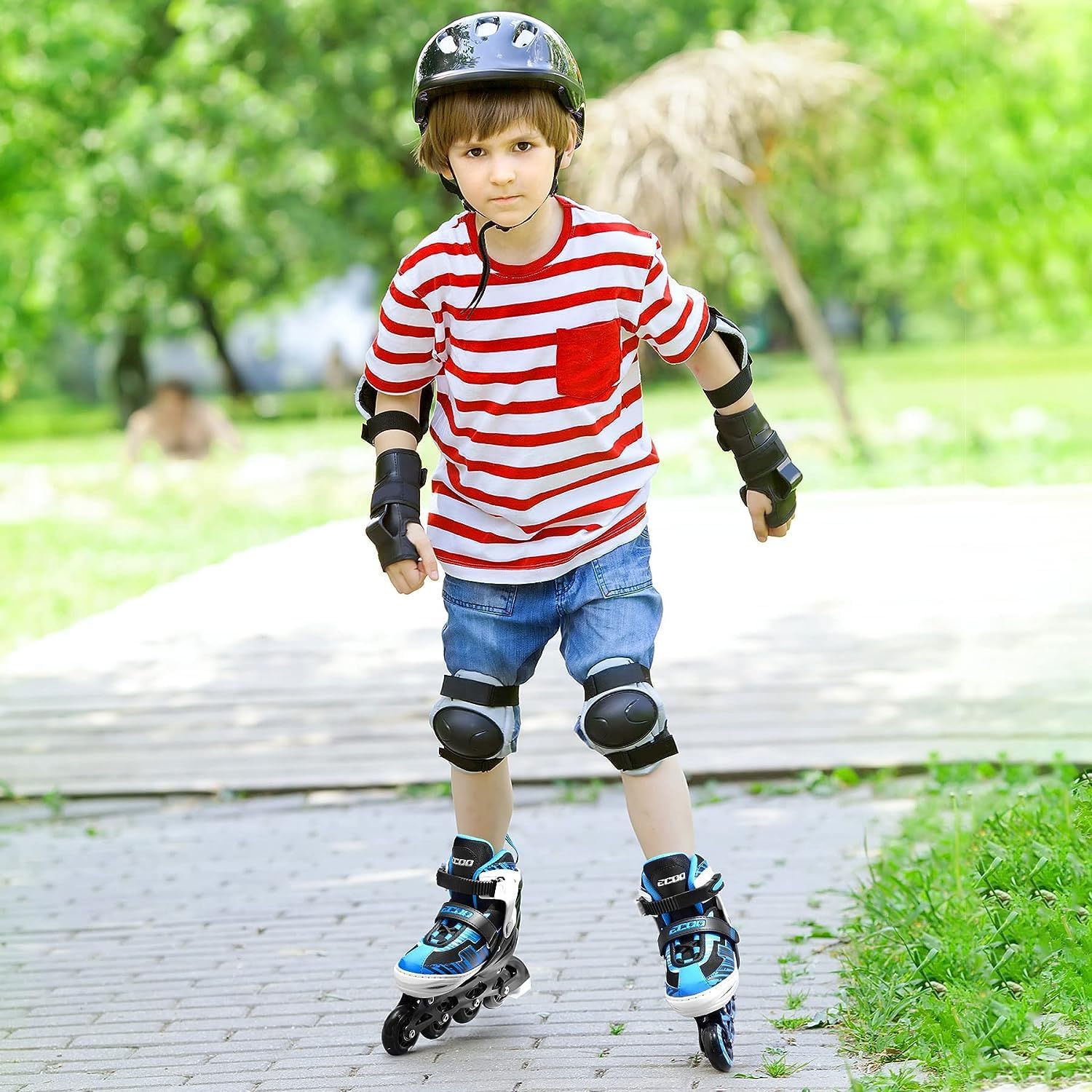 ECOO Patines en línea ajustables para niños y niñas con ruedas iluminadas, patines para niños de 4 a 12 años, patines para adolescentes para