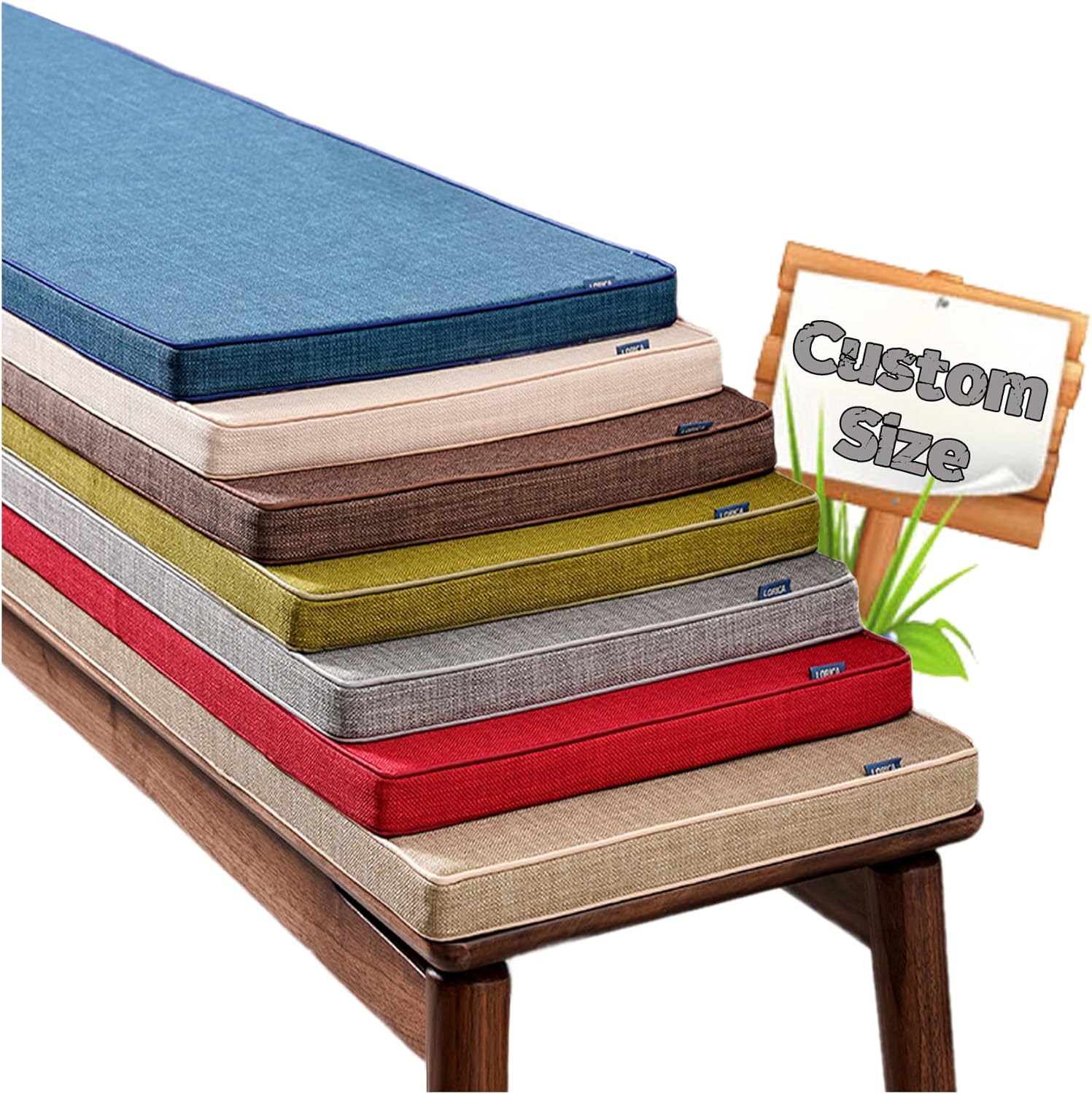 Cojín de asiento de banco de tamaño personalizado, cojín de asiento de patio para muebles, cojín para interiores y exteriores, inserto de espuma de